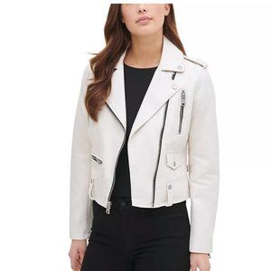 NWT Levi’s White Faux Leather Moto Jacket